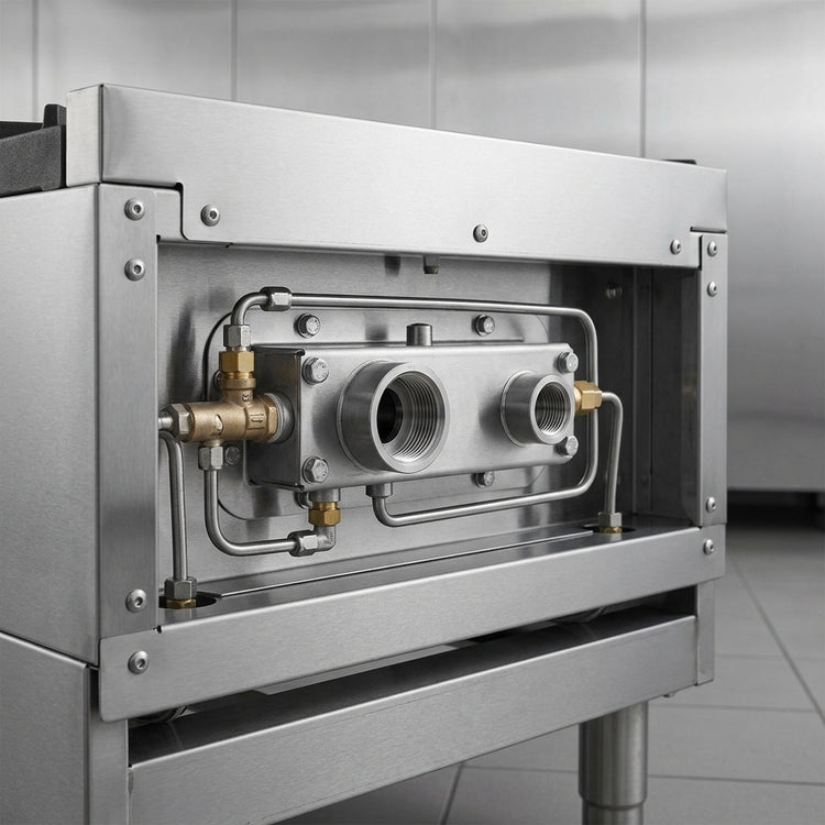 Product image #2 for Jade Titan JTRH-2-1HT 36 Inch Heavy Duty Gas Range with 2 Open Burners, 18 Inch Hot Top, and Cabinet Base