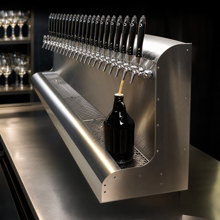 Product image #3 for Perlick 28-Faucet Glycol-Cooled Wall-Mount Modular Draft Beer Dispensing Tower