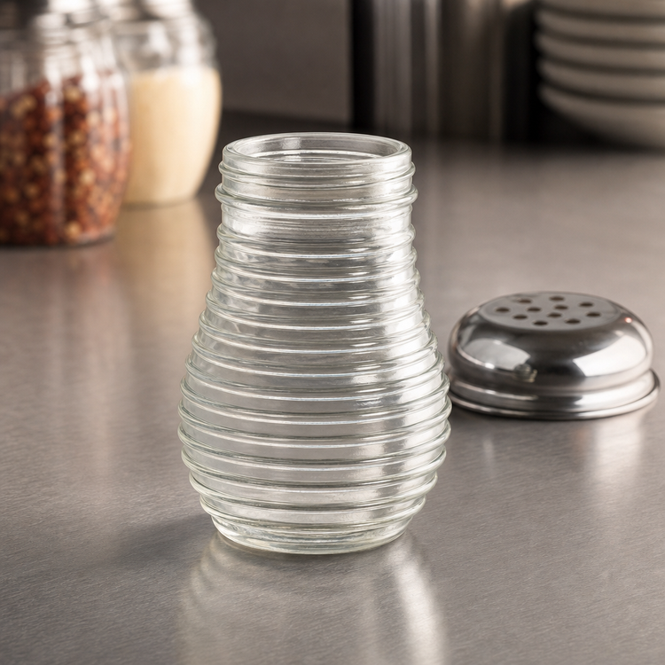 Product image #3 for 6 oz Clear Fluted Glass Beehive Shaker Base Only