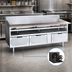 Thumbnail image #3 for La Rosa Refrigeration Two-Section Refrigerated Equipment Stand with 4 Drawers, 42 x 30.5 Inch, Remote Refrigeration
