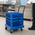 Thumbnail image #3 for OptiClean Blue Polypropylene Glass Rack Dolly with Push Handle, 350 lb Capacity