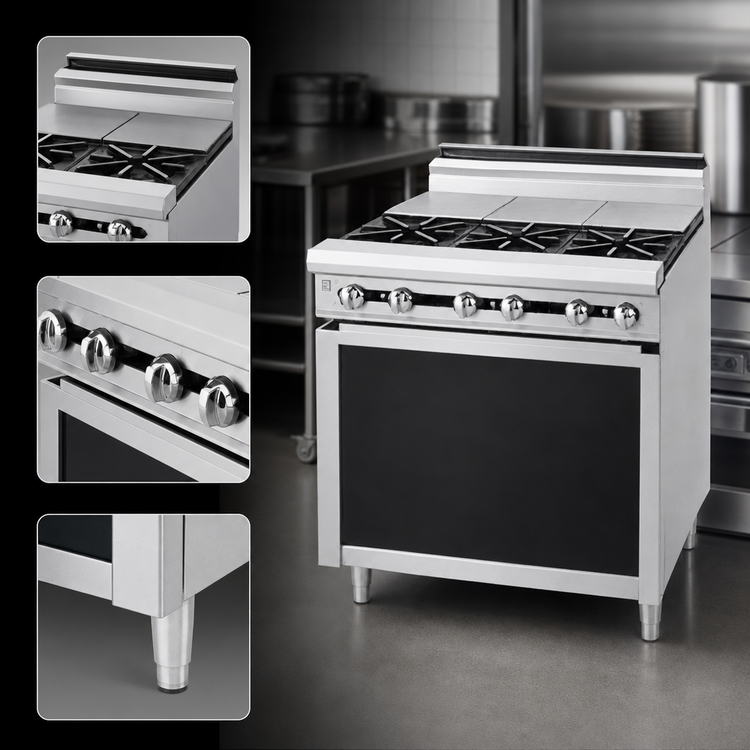 Product image #3 for Jade Range Titan JTRH-1ST 12-Inch Heavy Duty Gas Range with Open Burner & Hot Top