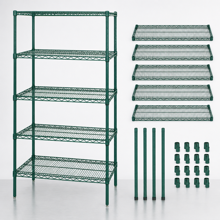 Product image #3 for Quantum 30" W x 18" D x 74" H Stationary 5-Shelf Wire Shelving Starter Kit