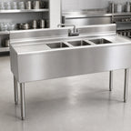 Thumbnail image #3 for Eagle Group 2200 Series B5L-22 60-Inch 3-Compartment Underbar Sink with Left Drainboard, 304 Stainless Steel