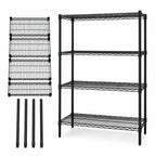 Thumbnail image #3 for Quantum WR54-2160BK 4-Shelf Black Epoxy Wire Shelving Starter Kit, 60"W x 21"D x 54"H, Stationary