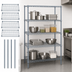 Thumbnail image #3 for Quantum 72-Inch W x 24-Inch D x 74-Inch H Stationary Wire Shelving Starter Kit, 4-Shelf, Gray Epoxy Finish