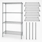 Thumbnail image #3 for Quantum WR86-3042S Stationary 4-Shelf Wire Shelving Starter Unit, 42"W x 30"D x 86"H, 304 Stainless Steel