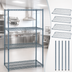 Thumbnail image #3 for Quantum 72 x 21 x 54 Inch Stationary Wire Shelving Starter Kit, Gray Epoxy Antimicrobial Finish