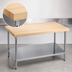 Thumbnail image #3 for Advance Tabco 36 Inch x 36 Inch Maple Top Work Table with Galvanized Base and Adjustable Undershelf