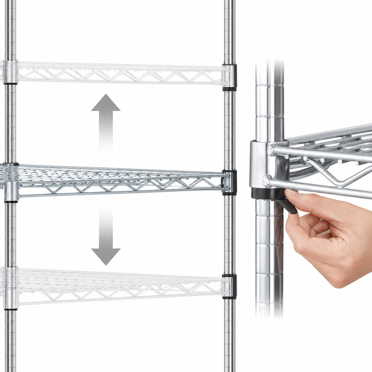 Product image #3 for Metro Super Erecta Super Adjustable 48 Inch x 14 Inch Stainless Steel Wire Shelf