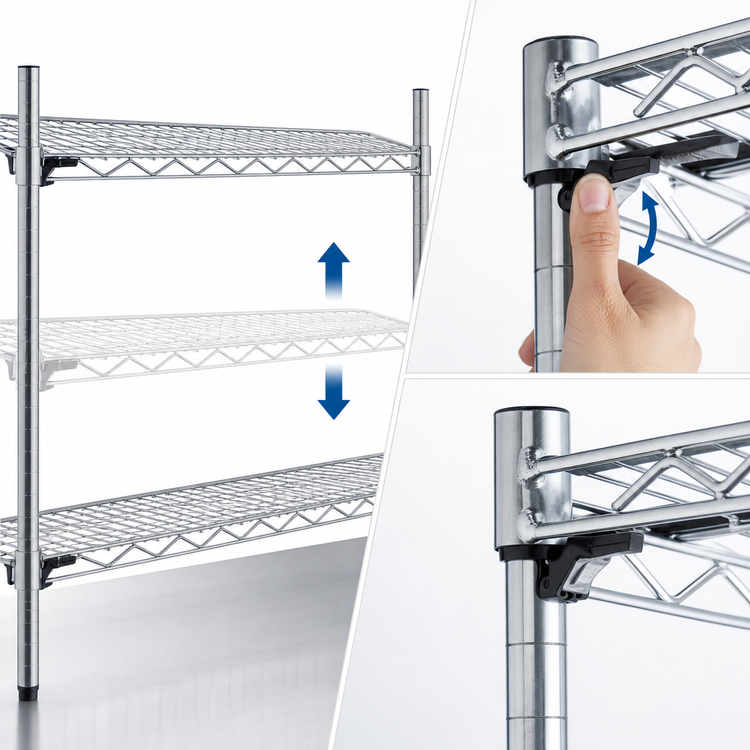 Product image #3 for Metro Super Erecta Super Adjustable Wire Shelf, 42 in W x 14 in D, Stainless Steel Finish