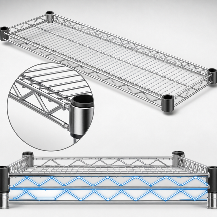 Product image #3 for QuadTruss Quad-Adjust Wire Shelf, 54 Inch W x 14 Inch D, Stainless Steel Finish