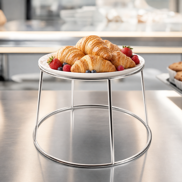 Product image #3 for American Metalcraft Large Round 1-Tier Stainless Steel Display Rack