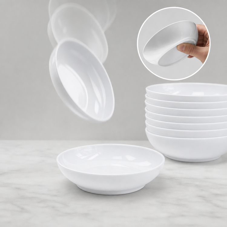 Product image #3 for American Metalcraft Endurance 14 oz Round White Melamine Bowl, 6-5/8 Inch
