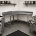 Thumbnail image #3 for L-Shaped Stainless Steel Corner Work Table with 5-Inch Backsplash and Safety Edge, 60 x 60 Inches