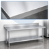 Thumbnail image #3 for Duke Deluxe 120 Inch x 24 Inch Stainless Steel Work Table with 5 Inch Riser and Galvanized Undershelf