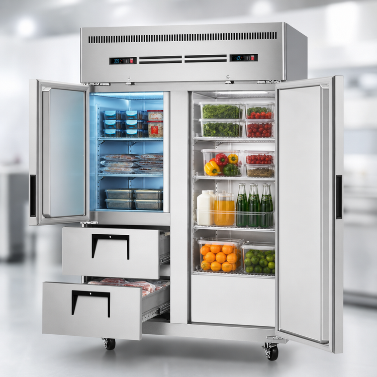 Product image #3 for Everest ESRF2D2 Two-Section Reach-In Dual Temperature Refrigerator/Freezer Combo, 49-5/8 Inch Wide
