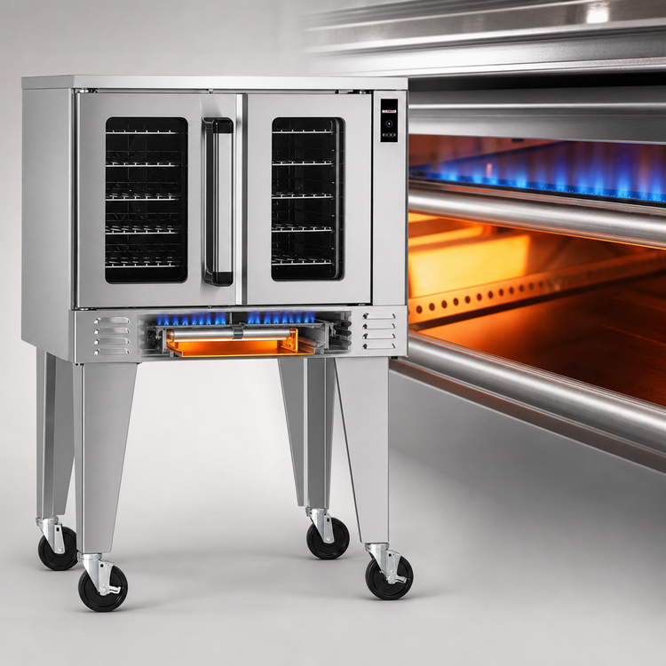 Product image #3 for Southbend Platinum Full-Size Single Deck Gas Convection Oven with Touchscreen Controls and Dependent Doors, 90,000 BTU