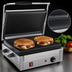 Thumbnail image #3 for Commercial Countertop Single Panini Press with Ribbed Top & Bottom Cast Iron Plates, 14 x 10 in., 240V
