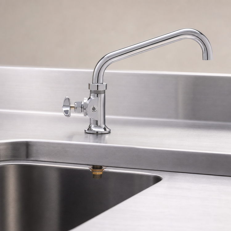 Product image #3 for Fisher 5014 Brass Single-Hole Deck Mount Manual Faucet with 14-Inch Swing Spout