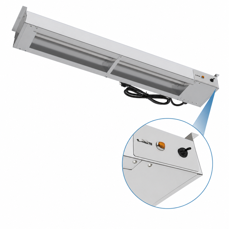 Product image #3 for KoolMore 36-Inch Commercial Food Strip Warmer, 120V, 850W, Stainless Steel
