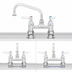 Thumbnail image #3 for T&S Brass B-0228-CR Double-Handle Deck Mount Pantry Faucet with 6-Inch Swing Nozzle