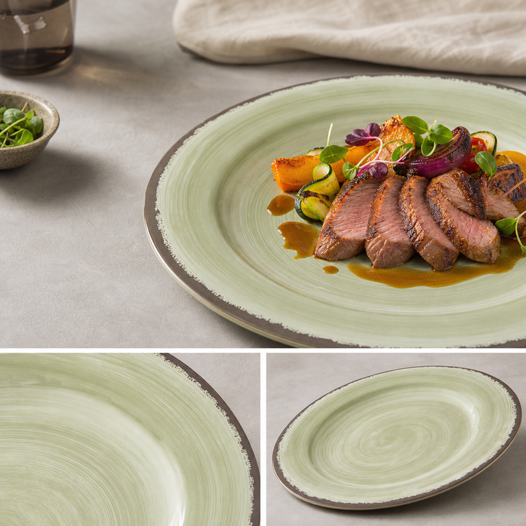 Product image #4 for Carlisle Mingle™ 11-Inch Jade Melamine Medium Rim Dinner Plate