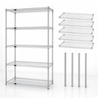 Thumbnail image #3 for Quantum WR86-1472C-5 Stationary 5-Shelf Chrome Wire Shelving Starter Unit, 72"W x 12"D x 86"H