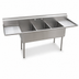 Thumbnail image #3 for Eagle Group Three-Compartment Utility Sink with Double Drainboards, 72-1/4 Inch Wide, 430 Stainless Steel