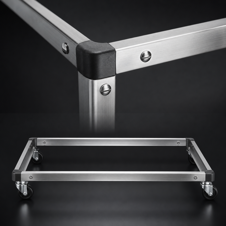 Product image #3 for Metro 18 x 48 Inch Stainless Steel Made-to-Order Truck Dolly Frame with Corner Bumpers