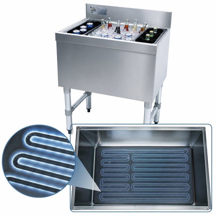 Product image #3 for Advance Tabco Special Value 36-Inch Stainless Steel Cocktail Unit with 10-Circuit Cold Plate