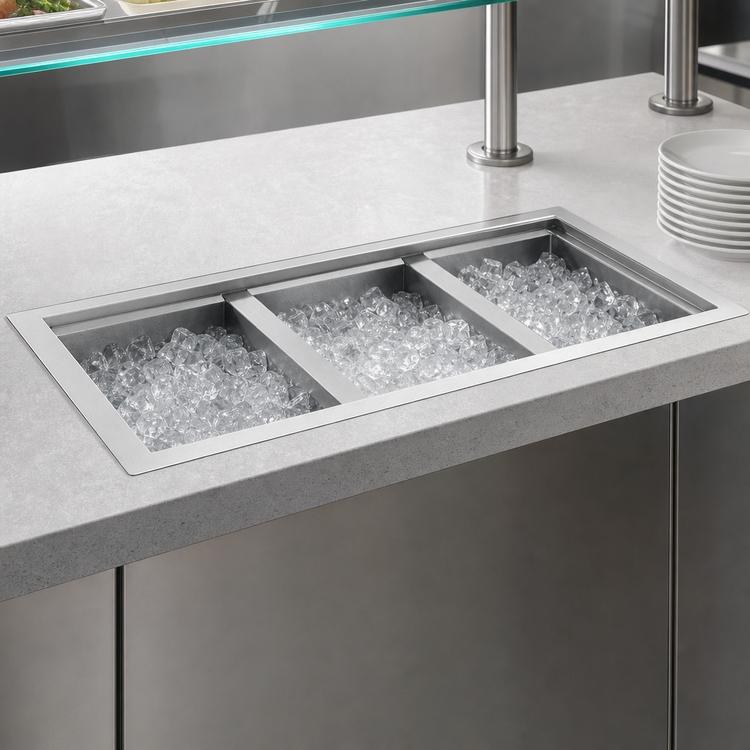 Product image #3 for Wells ICP-300 Drop-In Non-Refrigerated Ice Pan Cold Well, 3-Pan 12 x 20 Capacity
