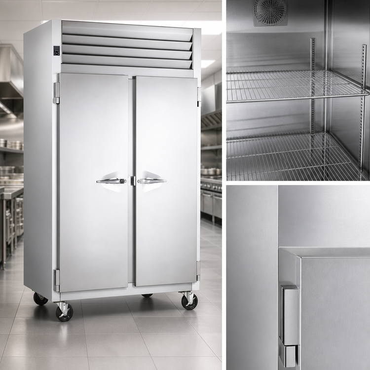 Product image #3 for Traulsen Spec-Line 58-Inch Wide Two-Section Self-Contained Reach-In Freezer with Half-Height Solid Doors