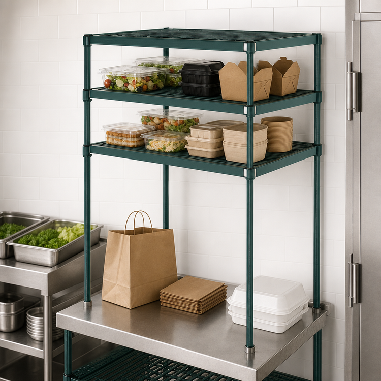 Product image #3 for Metro Super Erecta Pro 30 Inch W x 24 Inch D Food Locker and Takeout Shelf Housing Unit with 2 Overhead Shelves