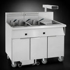 Thumbnail image #3 for Imperial (Middleby) IFSCB350EU Triple-Tank Electric Floor Fryer, 50 lb. per Tank, Built-In Filter, Dump Station