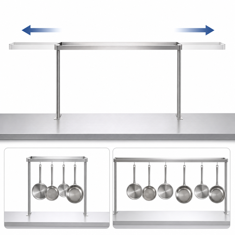 Product image #4 for 36-Inch Table-Mount Adjustable 360-Degree Stainless Steel Pot Rack
