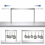 Thumbnail image #4 for Klinger's Trading TMQ-36 Table-Mounted Adjustable Stainless Steel Pot Rack with 360-Degree Rotation and Double-Prong Hooks