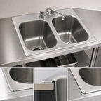 Thumbnail image #3 for Eagle Group SR18-24-13.5-2 Self-Rimming Two-Compartment Drop-In Sink, 18 x 24 x 13.5 in Bowls, 304 Stainless Steel, Faucet and Drains Included