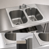 Thumbnail image #3 for Eagle Group Self-Rimming Drop-In Two-Compartment Sink with 18 x 24 x 13.5 Inch Bowls, 304 Stainless Steel