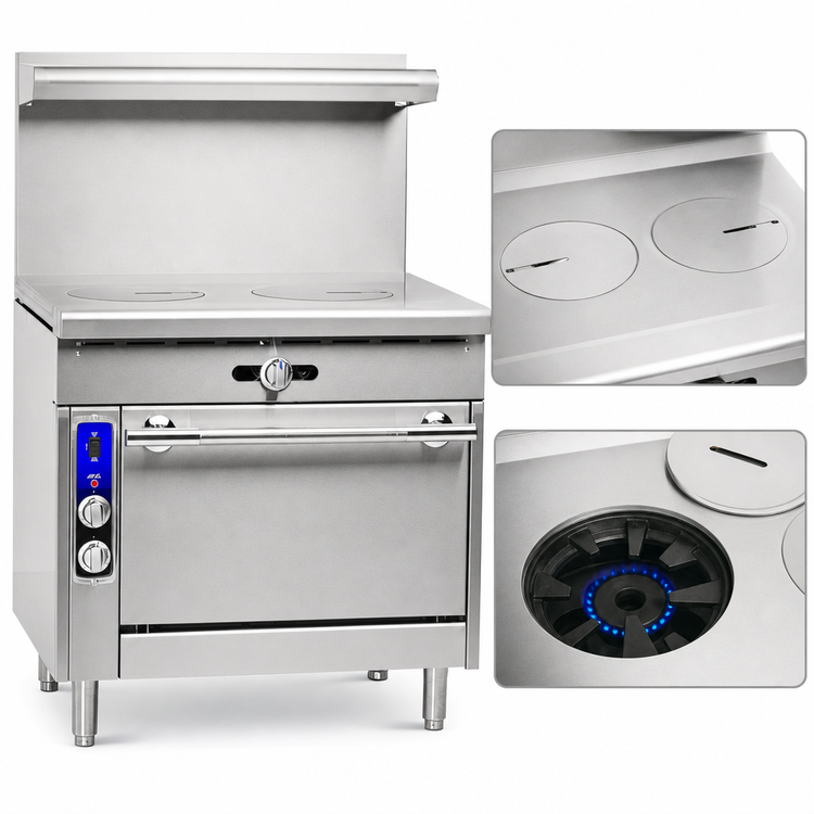 Product image #3 for Imperial Spec Series Heavy-Duty 36-Inch Gas Range with Two 18-Inch French Tops and Standard Oven