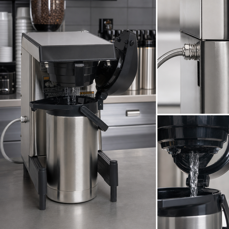Product image #3 for BUNN SmartWAVE WAVE15-APS Low Profile Wide Base Automatic Fill Airpot/Thermal Carafe Coffee Brewer