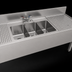 Thumbnail image #3 for Glastender Three-Compartment Underbar Sink Unit with Dual Drainboards, 84 Inch W x 24 Inch D, Stainless Steel