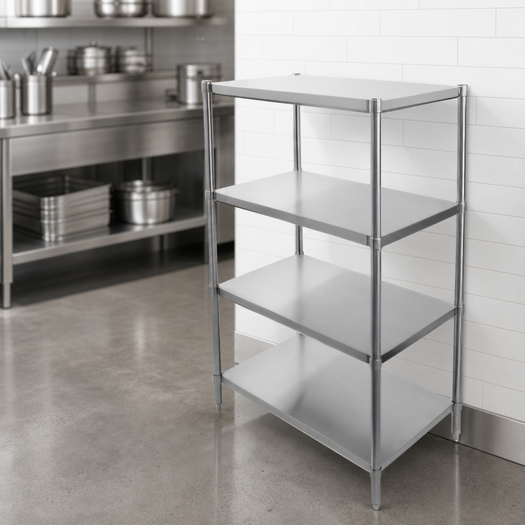 Product image #3 for John Boos Stainless Steel Dry Storage Shelving Unit, 30 x 24 x 60 Inch, 3 Adjustable Shelves