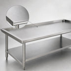 Thumbnail image #3 for Eagle Group T2448SGS 48-3/8" Stainless Steel Griddle/Equipment Stand with Adjustable Undershelf, 16-Gauge Top, 1000 lb Capacity