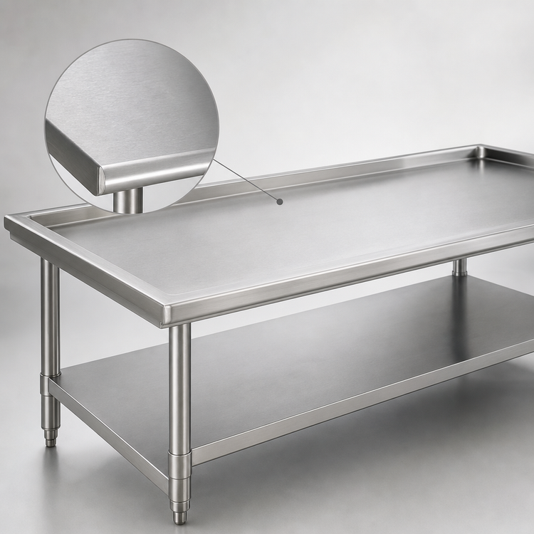 Product image #3 for Eagle Group 48-3/8 Inch Stainless Steel Griddle/Equipment Stand with Adjustable Undershelf, 1000 lb. Capacity