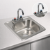 Thumbnail image #3 for BK Resources 15-Inch x 15-Inch Drop-In One-Compartment Stainless Steel Sink Kit with Lead-Free Faucet and Basket Drain