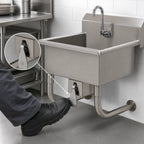 Thumbnail image #3 for Advance Tabco FC-WM-2219KV Wall-Mounted One-Station Service Sink, Knee-Operated, 20-Inch Bowl, 8-Inch Deep, 304 Stainless Steel