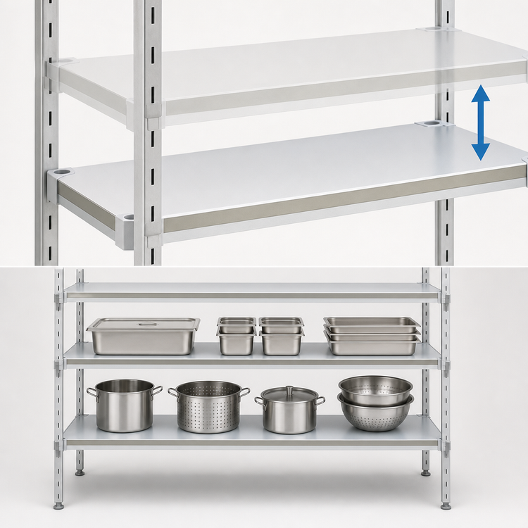 Product image #4 for New Age Adjust-A-Shelf Solid Brute Series Aluminum Shelf, 36W x 24D, 800 lb Capacity
