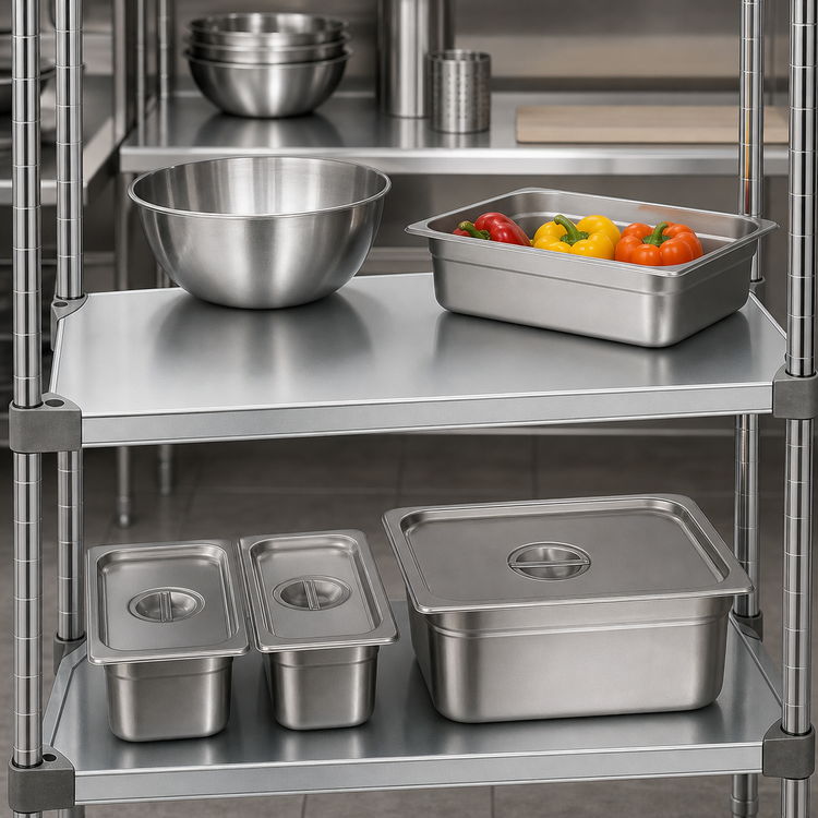 Product image #3 for Metro Super Erecta 42"W x 24"D Galvanized Flat Solid Shelf with Raised Ship's Edge