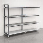 Thumbnail image #3 for Cambro Camshelving® Elements EXA182464VS4480 Polymer Add-On Shelving Unit, 24"W x 18"D x 64"H, 4-Tier, Vented & Solid, Gray
